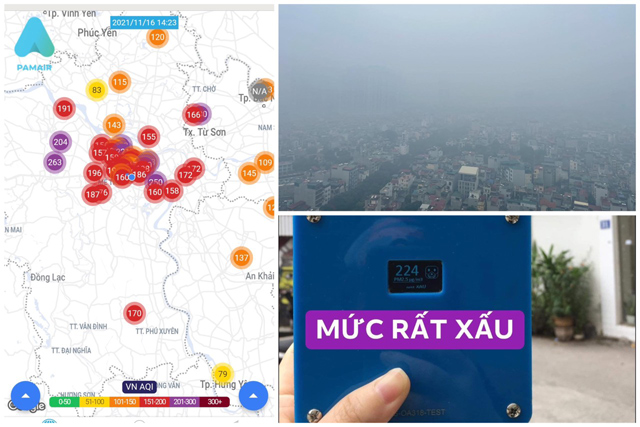 Thực trạng không khí tại Hà Nội ngày 16/11/2021