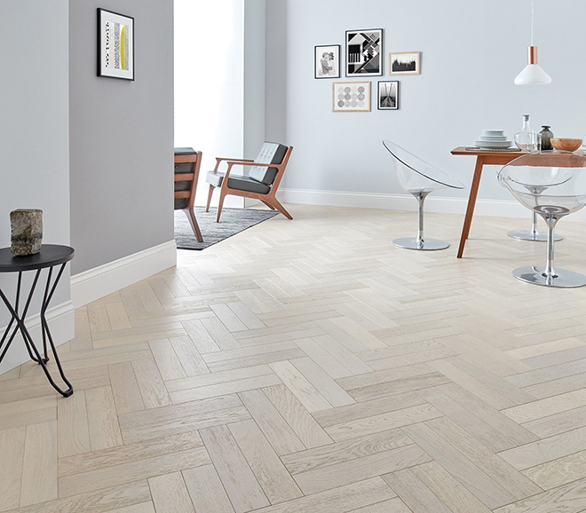 Sàn gỗ Dream&nbsp;Classy ghép xương cá tạo điểm khác biệt sàn truyền thống.