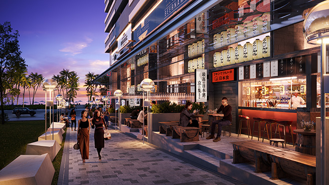 Phố bia tại dự án Takashi Ocean Suite Kỳ Co mang đậm phong cách Nhật Bản