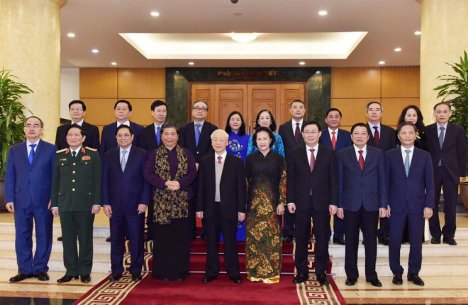 Tổng Bí thư Nguyễn Phú Trọng và các lãnh đạo, nguyên lãnh đạo Đảng và Nhà nước