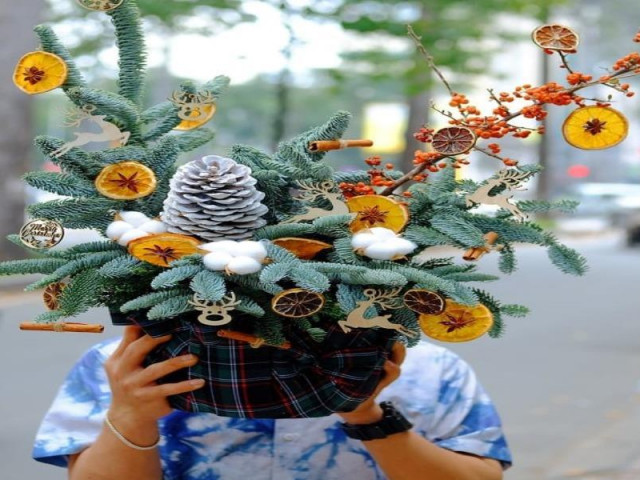 Thị trường - Tiêu dùng - Nhiều người ''săn'' thông cắm cành chơi Noel
