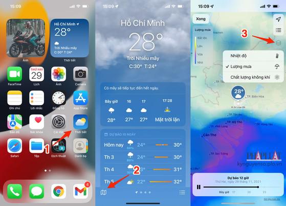 Cách kiểm tra lượng mưa và chất lượng không khí bằng iPhone - 1