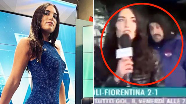 Greta Beccaglia bị sàm sỡ ngay trên sóng truyền hình