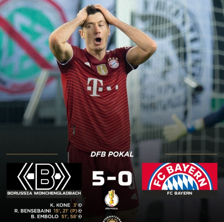 Monchengladbach từng gây sốc khi đè bẹp Bayern Munich 5-0