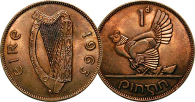 Đồng một xu (penny) của Ireland cũng là một ví dụ điển hình cho đồng tiền lì xì may mắn tại nước này. Những người bán hàng có phong tục trả lại đồng một xu cho khách tới mua để chúc tài lộc .
