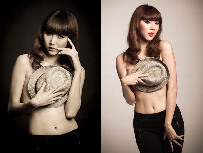 Những bộ ảnh dùng mũ thay váy áo của người đẹp Việt - 13