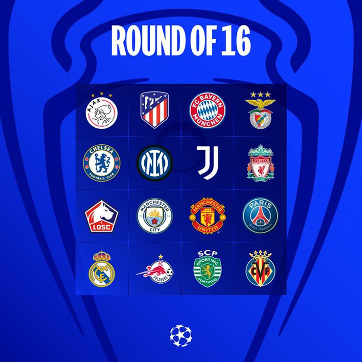 Danh sách 16 đội lọt vào vòng tiếp theo của Champions League