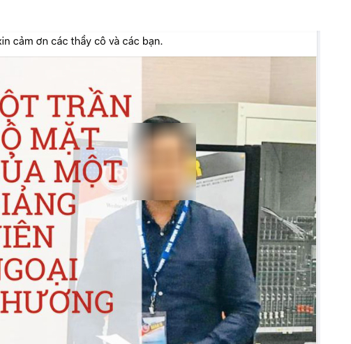 Thông tin tố giảng viên đăng tải lên mạng xã hội Facebook nhận được sự quan tâm.