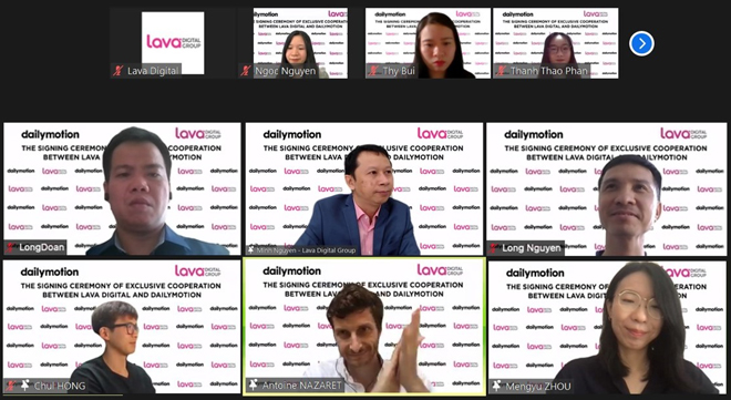 Đại diện từ Dailymotion và Lava Digital trong buổi lễ ký kết