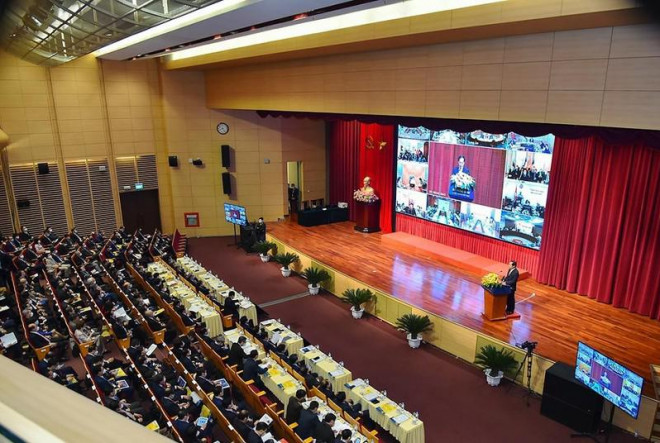 Hội nghị diễn ra dưới hình thức trực tiếp kết hợp trực tuyến. Ảnh: TUẤN ANH 