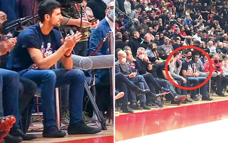 Djokovic tới xem bóng rổ ở trận đấu có hơn 30.000 người xem