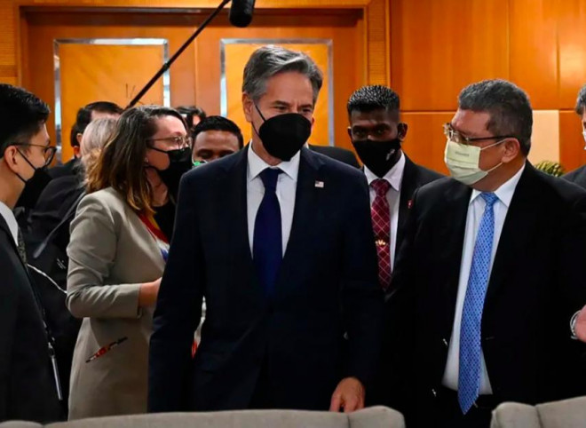 Malaysia là điểm dừng chân thứ hai trong chuyến công du Đông Nam Á của Ngoại trưởng Blinken. Ảnh: AP