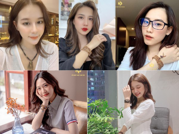 Trang sức Trầm hương cao cấp (vật phẩm phong thủy do Công ty TNHH Gỗ nghệ thuật Kinh Bắc chế tác) – vật phẩm ý nghĩa của các hot girl Uyên Bi, Linh Hương Trần, Thảo Nguyễn, Hà Vi (Lee Vii) và Tiêu Ngọc.