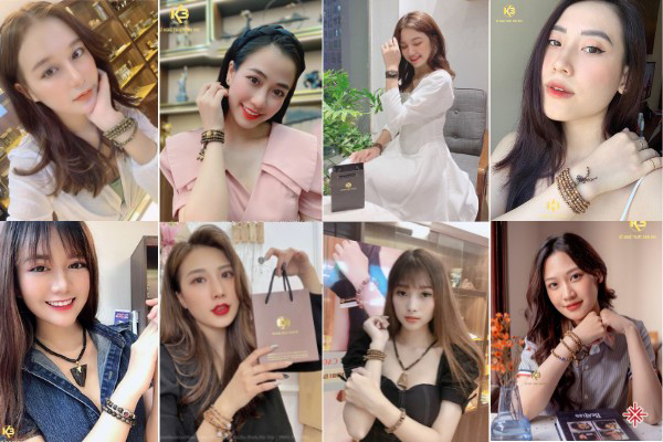 Uyên Bi, Kiều Trang (Hime Trang), Tiêu Ngọc, Thảo Nguyễn, Trương Ngọc Diệp, Linh Hương Trần, Vũ Ánh Nhật (Kit Tea), Hà Vi ( Lee Vii),… là những hot girl, KOLs nhanh tay sắm sửa, sở hữu bộ sưu tập trang sức Trầm hương cao cấp.