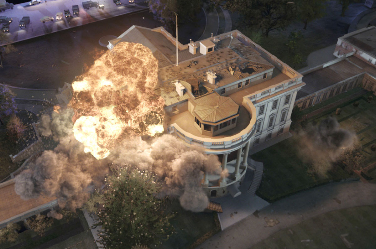 Cảnh tượng Nhà Trắng bị tấn công trong phim bom tấn Hollywood của Mỹ.