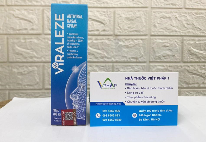 Xịt mũi Viraleze được phân phối chính hãng tại Nhà thuốc Việt Pháp 1