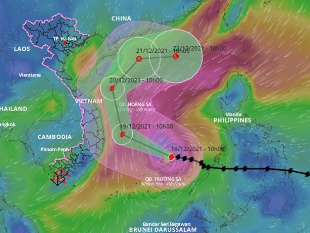 Tin tức trong ngày - Bão số 9 đang trên vùng biển quần đảo Trường Sa, giật cấp 17