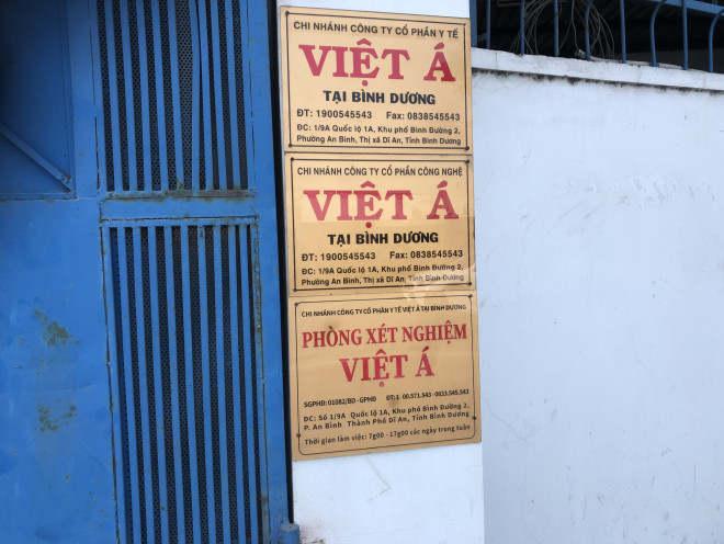 Phía ngoài chi nhánh Công ty CP Y tế Việt Á tại Bình Dương