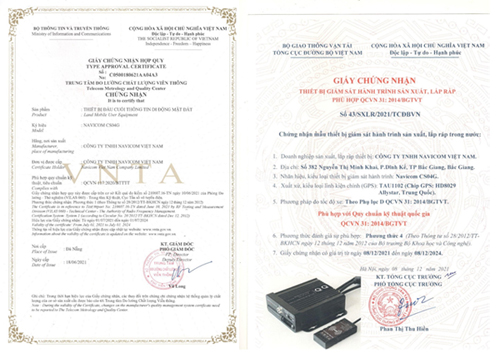 Hệ thống camera Nghị định 10 Navicom đã được cấp giấy chứng nhận QC31:2014/BGTVT