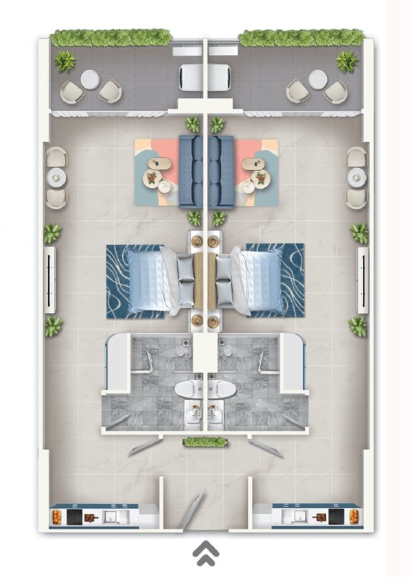 &nbsp;Mặt bằng căn hộ dual-key của dự án Imperium Town Nha Trang