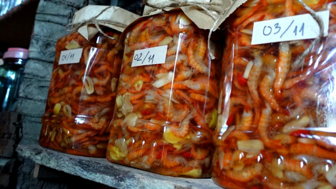 Phơi nắng đúng 10 ngày thì tép đỏ