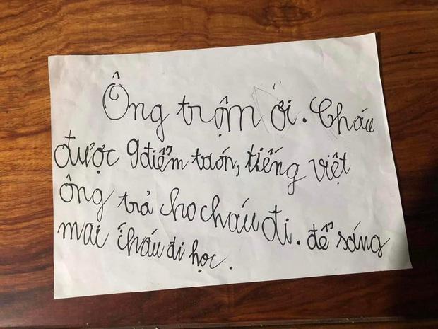 Cậu bé lớp 2 viết tâm thư khoe 9 điểm mong ông trộm trả lại xe đạp - 1