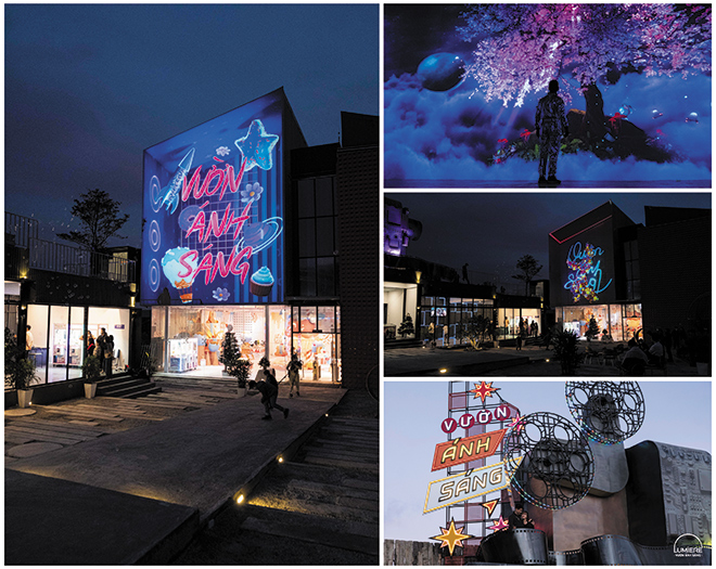 Vườn Ánh Sáng khi về đêm càng thêm lung linh huyền ảo.