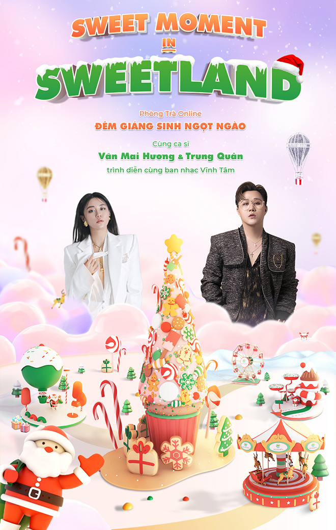 Văn Mai Hương kết đôi Trung Quân trong đêm nhạc mừng Giáng sinh của Phòng trà Online