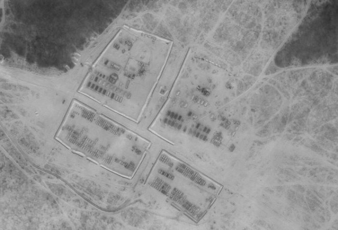 Ảnh vệ tinh chụp ngày 21/12 cho thấy quân đội Nga triển khai tại khu vực huấn luyện Kursk, Nga. Ảnh - Maxar