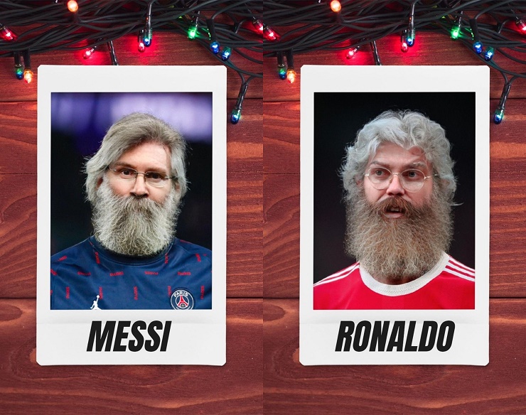 Hai "ông già Noel" Messi và Ronaldo