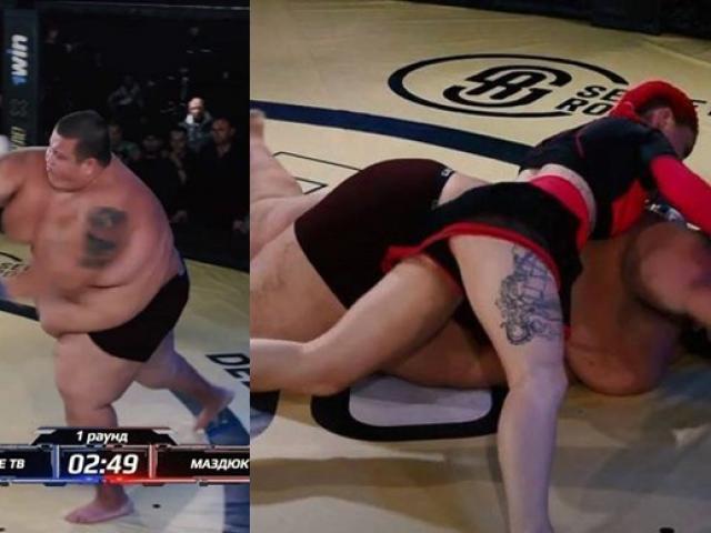 Thể thao - Nam võ sĩ 240kg thua đau người đẹp, bị đấm te tua trong bốt điện thoại