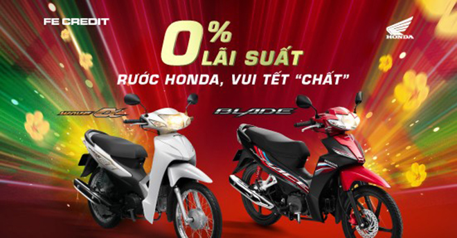 Sắm Honda mới đón Xuân với lãi suất chỉ 0% - 1