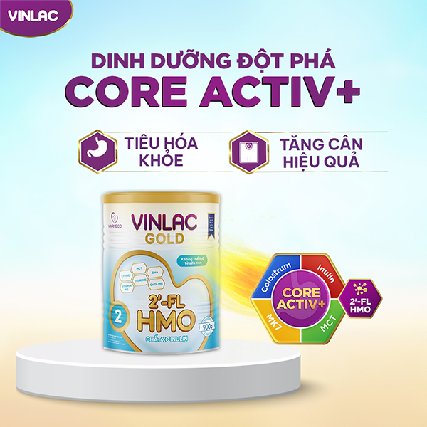 Công thức dinh dưỡng cải tiến mới của Vinlac Gold 2 hỗ trợ tăng cân hiệu quả