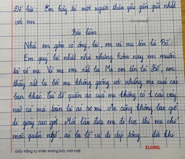 Cô giáo &#34;đứng hình&#34; trước bài văn tả mẹ của học sinh: Em đánh răng thì mẹ đứng cạo râu - 1