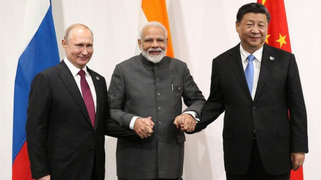 Tổng thống Nga Vladimir Putin, Thủ tướng Ấn Độ Narendra Modi và Chủ tịch Trung Quốc Tập Cận Bình.