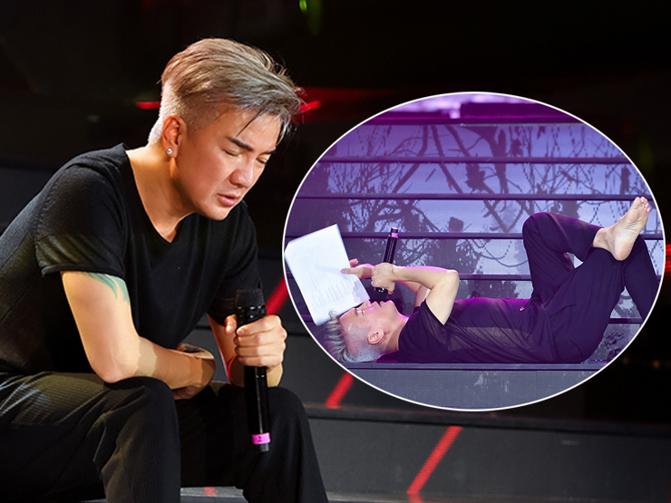 Ca nhạc - MTV - Đàm Vĩnh Hưng nằm dài dưới sàn, miệt mài tập luyện cho live concert