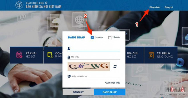 Truy cập vào website BHXH Việt Nam và đăng nhập bằng tài khoản tương ứng. Ảnh: MINH HOÀNG