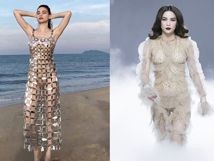 Đời sống Showbiz - Diện váy trong suốt "mặc như không", Hà Hồ có táo bạo bằng  cô gái đẹp nhất Hội An?