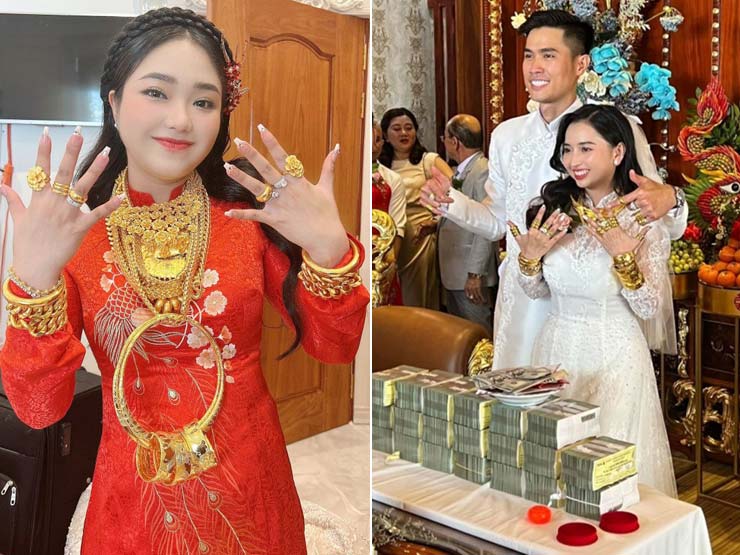 Bạn trẻ - Cuộc sống - Loạt đám cưới "ngập vàng" năm 2022, cô dâu chú rể nhận hơn 300 cây vàng