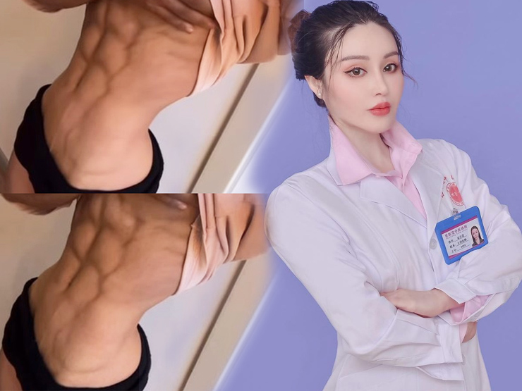 Làm đẹp - Cận cảnh cơ bụng 6 múi nét như kẻ vẽ của "nữ bác sĩ cường tráng nhất Trung Quốc"