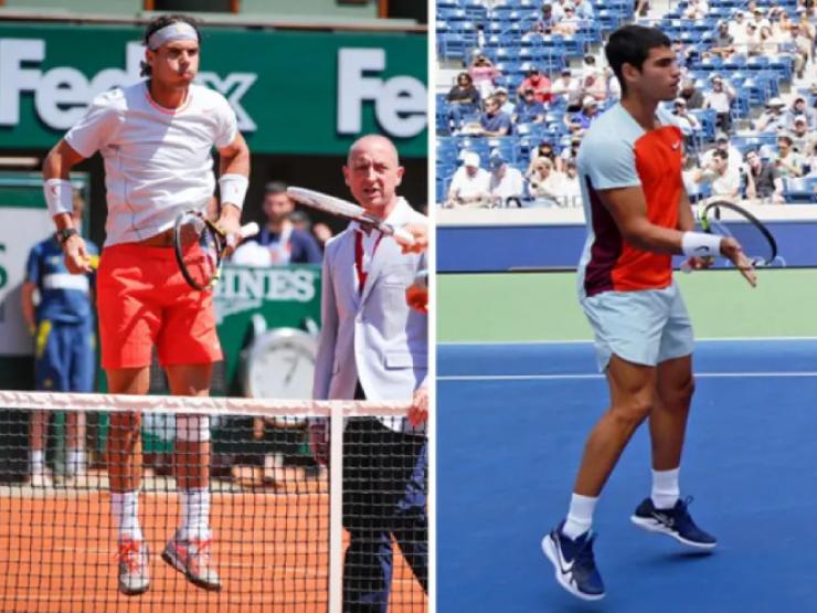 Thể thao - Clip Alcaraz khởi động giống hệt Nadal, Djokovic được 10 vệ sĩ bảo vệ
