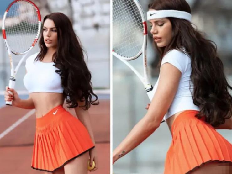 Nữ VĐV mặc váy tennis ”có như không”, làm triệu fan ”tròn mắt”