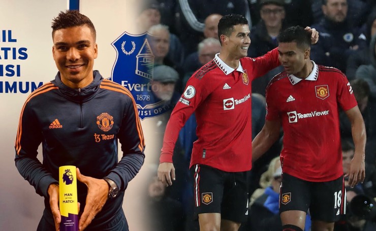 Casemiro được trao danh hiệu&nbsp;"Cầu thủ xuất sắc nhất" trận Everton - MU