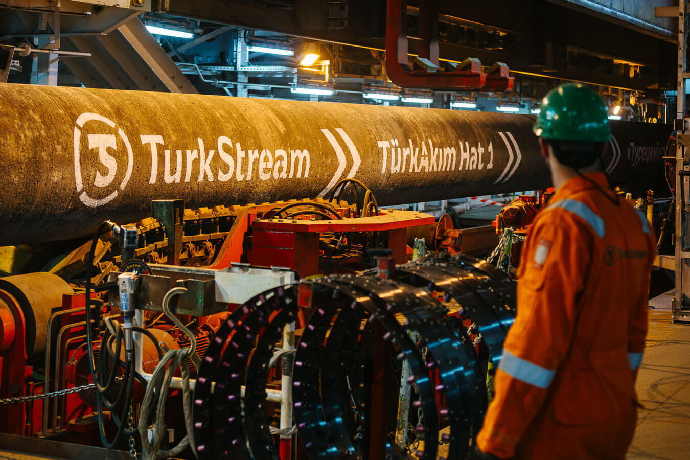 Một phần của đường ống TurkStream, dẫn khí đốt từ Nga sang Hungary (ảnh: RT)