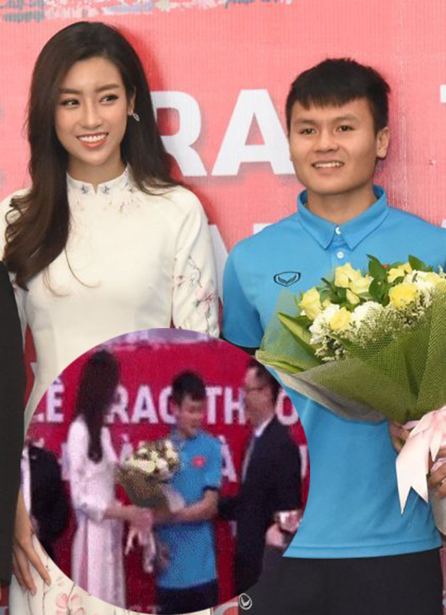 Là cầu thủ nổi tiếng nhất nhì Việt Nam với nhiều bóng hồng xung quanh, ít ai biết Quang Hải&nbsp;đã từng có khoảnh khắc thẹn thùng bẽn lẽn khi đứng cạnh Đỗ Mỹ Linh. Trong lúc chụp hình, đứng cạnh Hoa hậu Việt Nam 2016, Quang Hải tỏ ra khá rụt rè và ngơ ngác nhìn xung quanh khi bị đồng đội trêu đùa: “Hải ơi kiễng chân lên đi!”. Bên cạnh đó, chân sút sinh năm 1997 còn khiến mọi người có mặt đều bất ngờ với cử chỉ lúng túng quay mặt đi khi trao hoa cho Đỗ Mỹ Linh.
