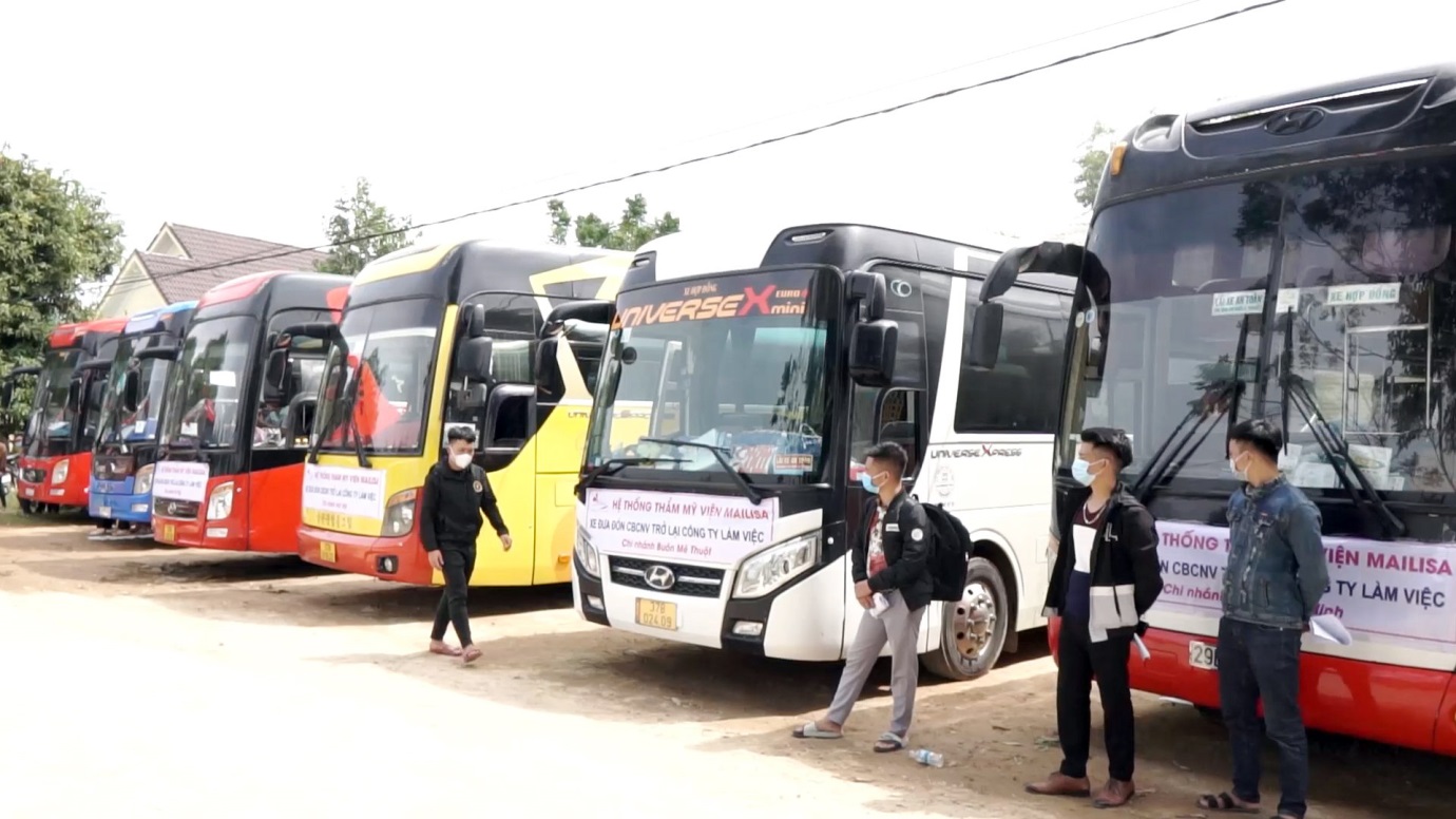 Đoàn xe của Thẩm mỹ viện Mailisa đưa đón nhân viên trở lại làm việc sau cơn đại dịch toàn cầu Covid-19.