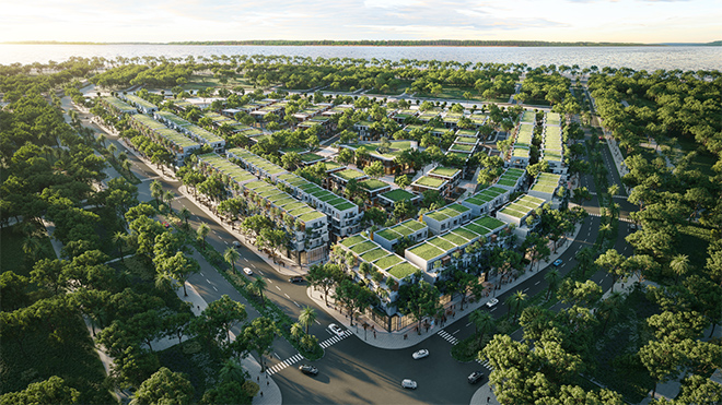 Phối cảnh một phân khu tại khu đô thị của Nhà Sáng Lập Ecopark tại Vinh