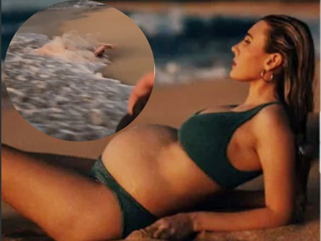 Clip: Bà bầu “sống ảo” trên bãi biển nhận cái kết vui nhộn