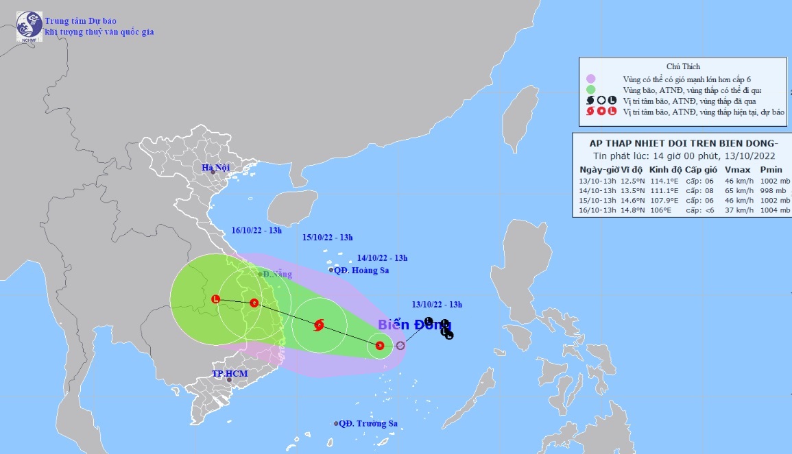 Áp thấp nhiệt đới sắp mạnh thành bão số 5, hướng vào Quảng Ngãi-Bình Định - 1