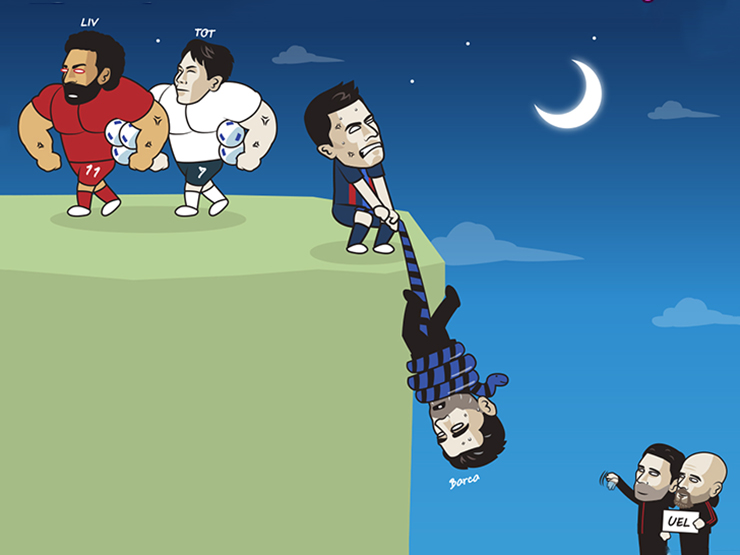 Tranh vui - Ảnh chế: Lewandowski "bất lực" khi Barca có nguy cơ xuống chơi cúp C2